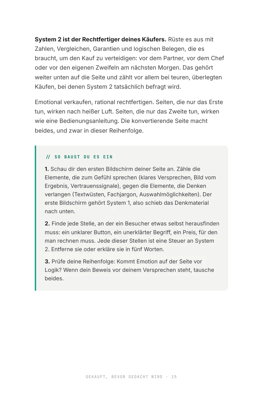Eine Seite aus dem Buch mit Umsetzungsbox
